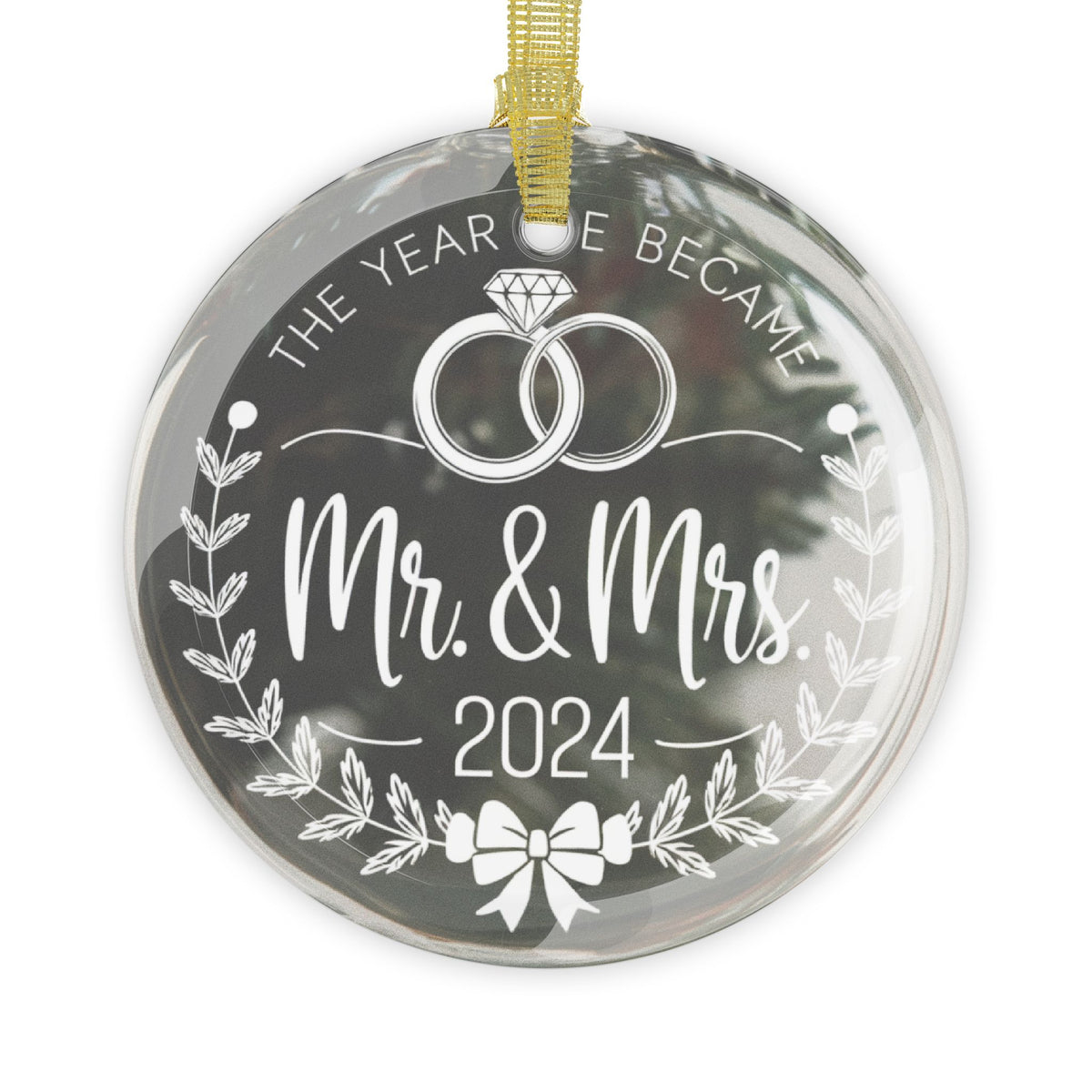 The Year We Become Mr & MRS Glass Ornaments