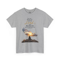 "Wait Upon the Lord" Eagle Sunrise Faith Unisex Tee