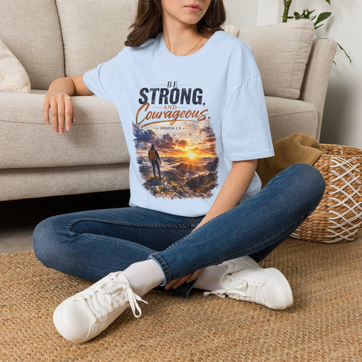 Be Strong and Courageous Christian Tee