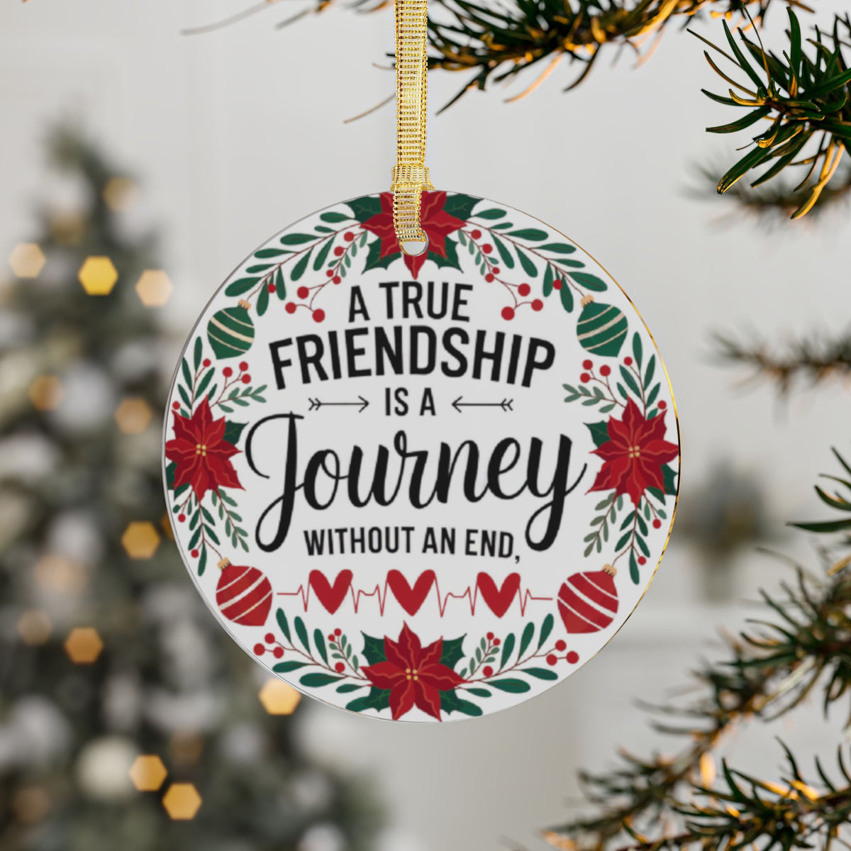 A True Friendship Acrylic Ornaments, Excellent Friendship Gift For Christmas