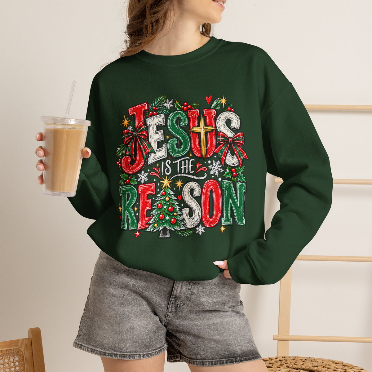Jesus Is the Reason Christmas Crewneck Sweatshirt