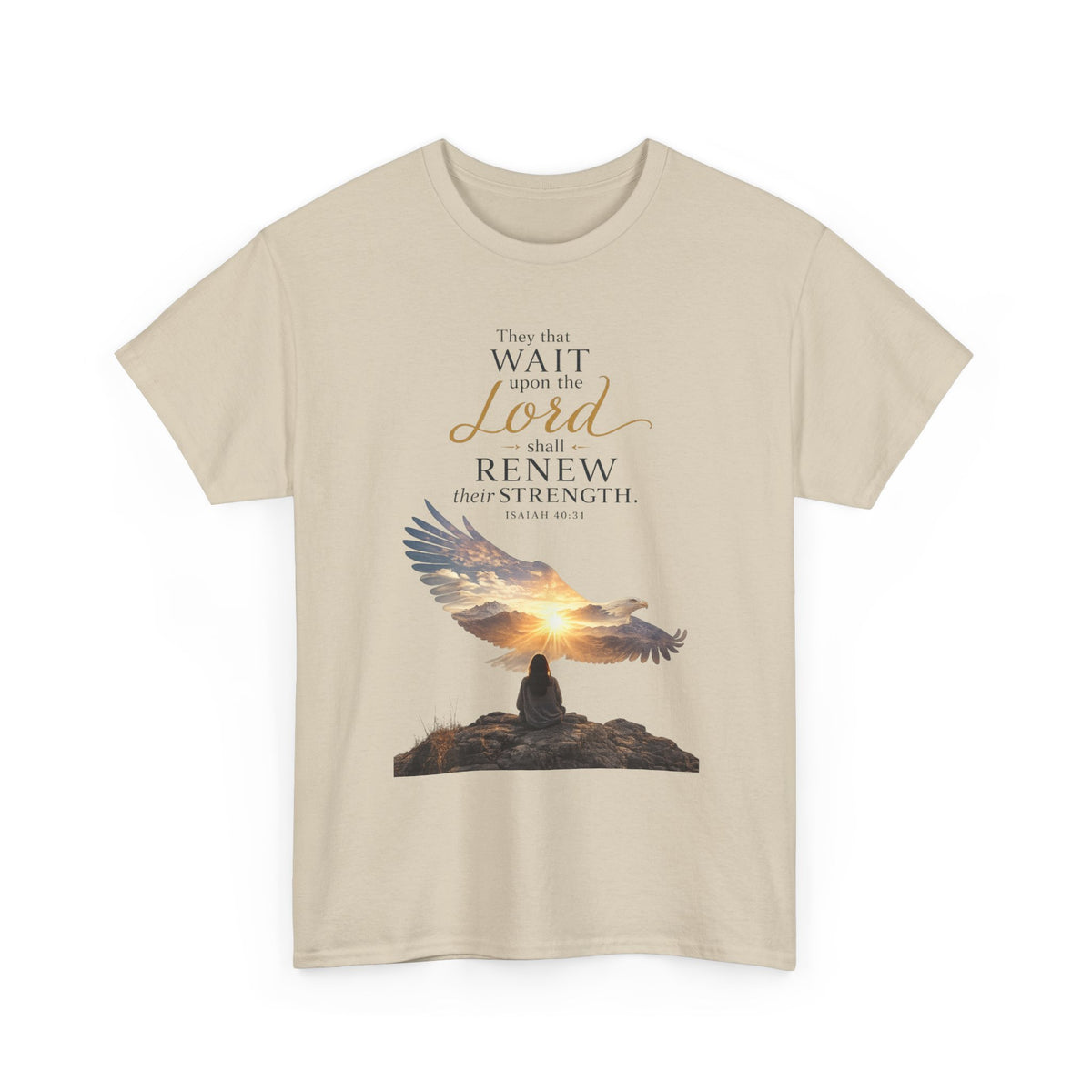 "Wait Upon the Lord" Eagle Sunrise Faith Tee