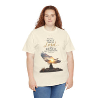 "Wait Upon the Lord" Eagle Sunrise Faith Unisex Tee