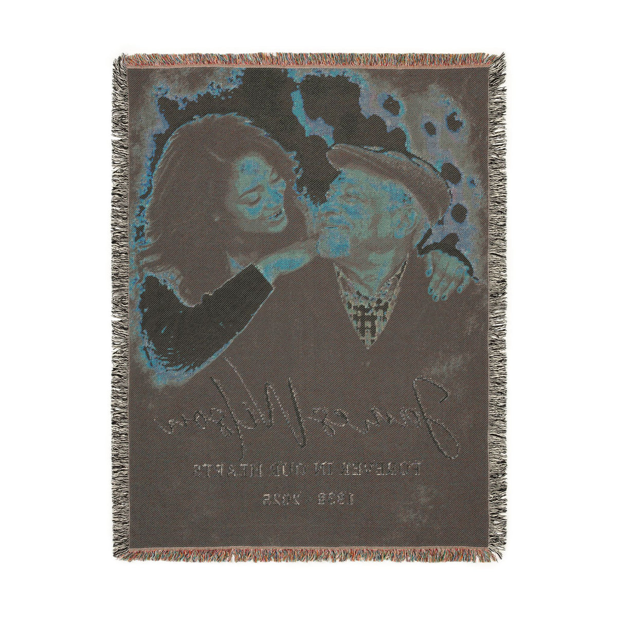 Personalized Memorial Woven Blanket — "Forever in Our Hearts" Custom Name & Years