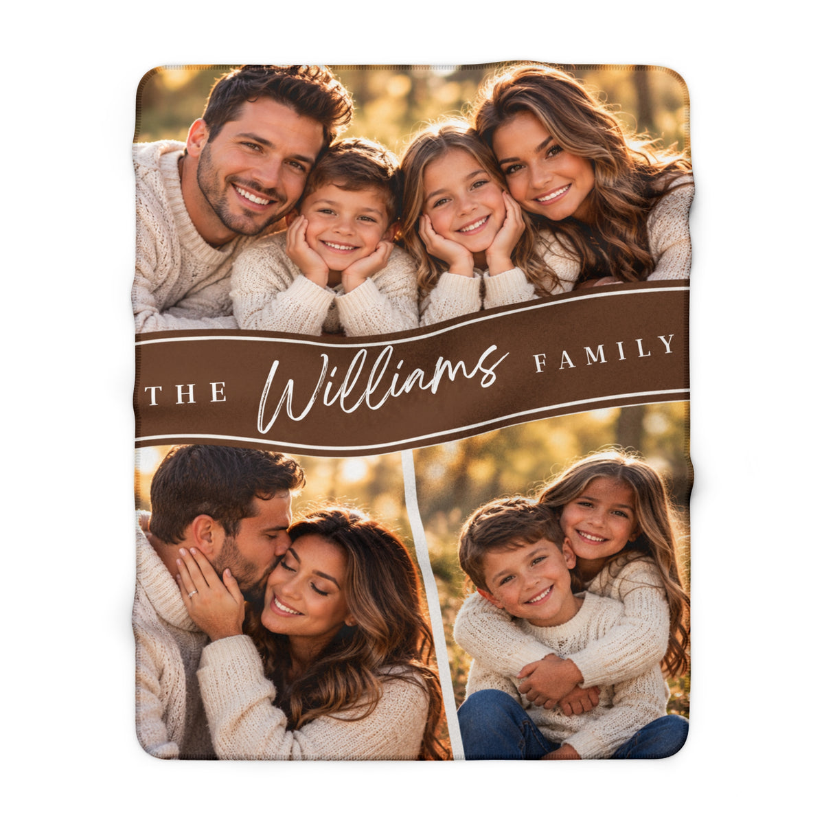 Personalized Family Photo Sherpa Blanket