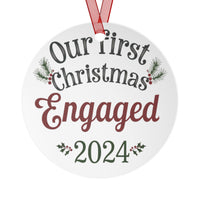 Our First Christmas Engged 2024, Metal Ornaments best Christmas Gift For Couple