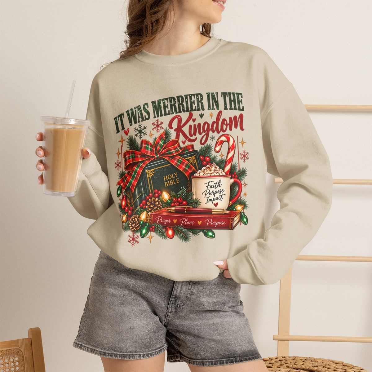 It Was Merrier in the Kingdom Christmas Crewneck Sweatshirt