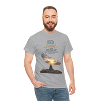 "Wait Upon the Lord" Eagle Sunrise Faith Unisex Tee