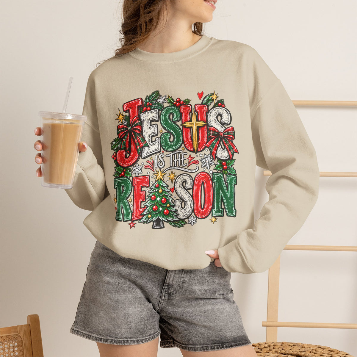 Jesus Is the Reason Christmas Crewneck Sweatshirt