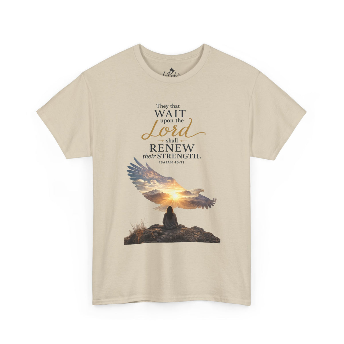 "Wait Upon the Lord" Eagle Sunrise Faith Unisex Tee