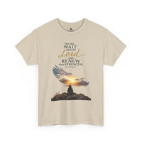 "Wait Upon the Lord" Eagle Sunrise Faith Unisex Tee