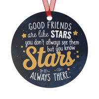 Good Friend Like Starts Metal Christmas tree ornaments, Friendship Christmas