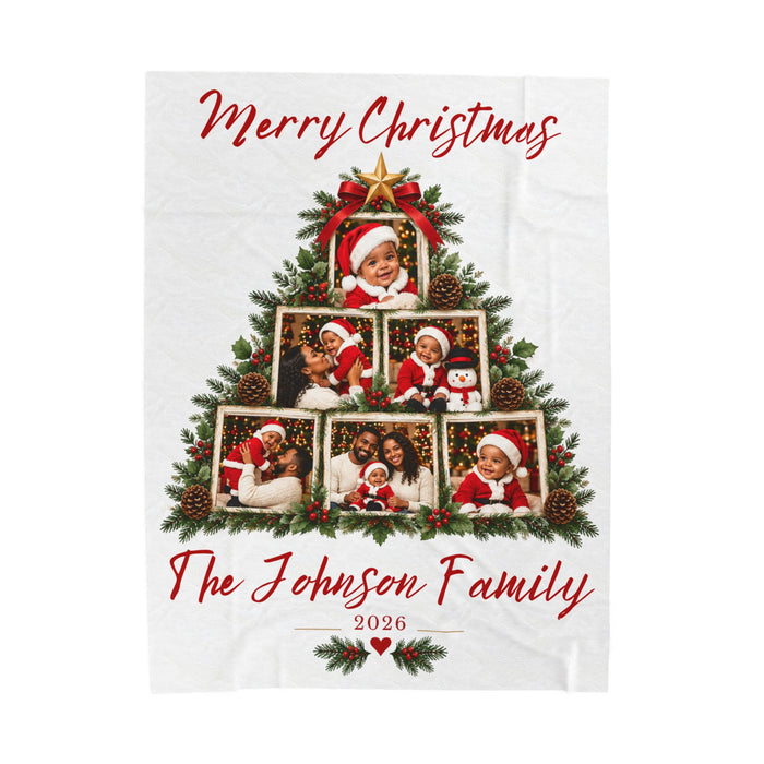 Personalized Christmas Family Photo Blanket