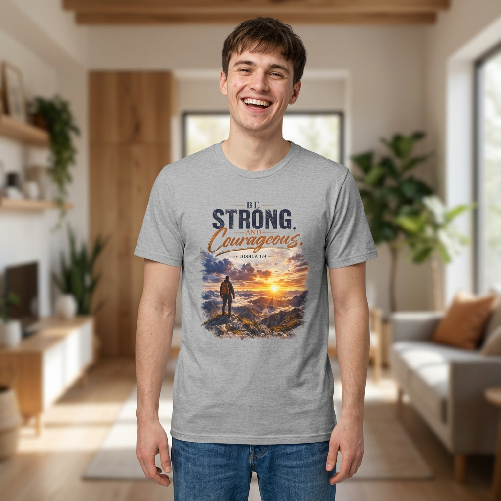 Be Strong and Courageous Christian Tee