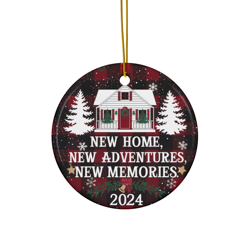 New Home New Memories Ceramic Ornaments, 2-Side Print, Gift For Christmas