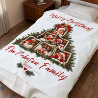 Personalized Christmas Family Photo Blanket