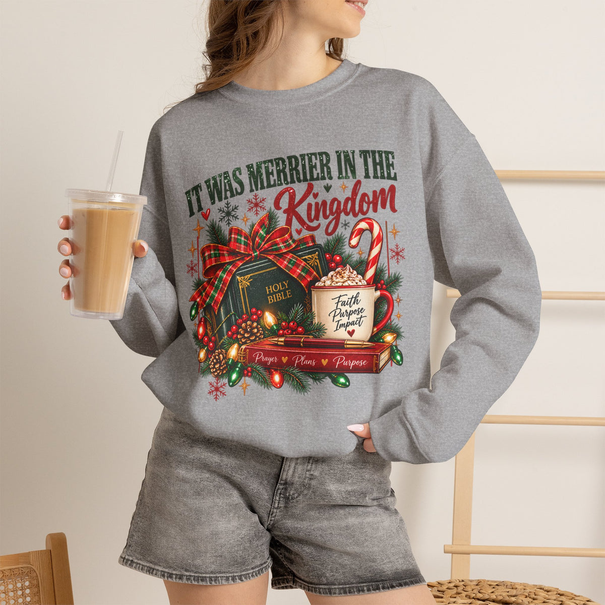 It Was Merrier in the Kingdom Christmas Crewneck Sweatshirt