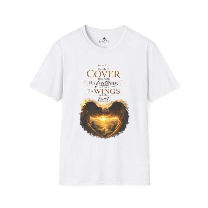 “He Shall Cover Thee with His Feathers” Unisex T-Shirt