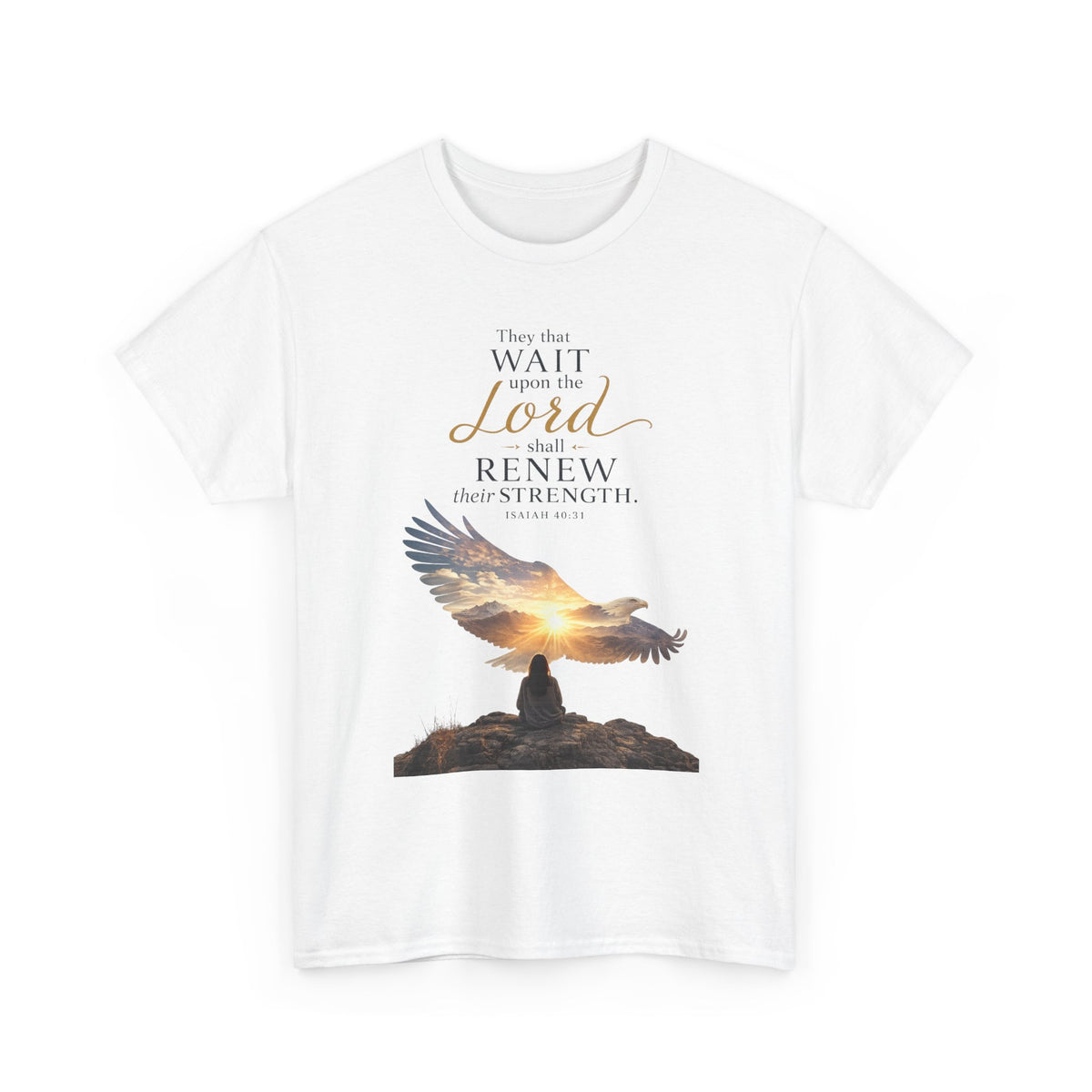 "Wait Upon the Lord" Eagle Sunrise Faith Tee