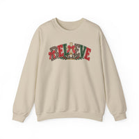 Believe Christmas Floral Crewneck Sweatshirt