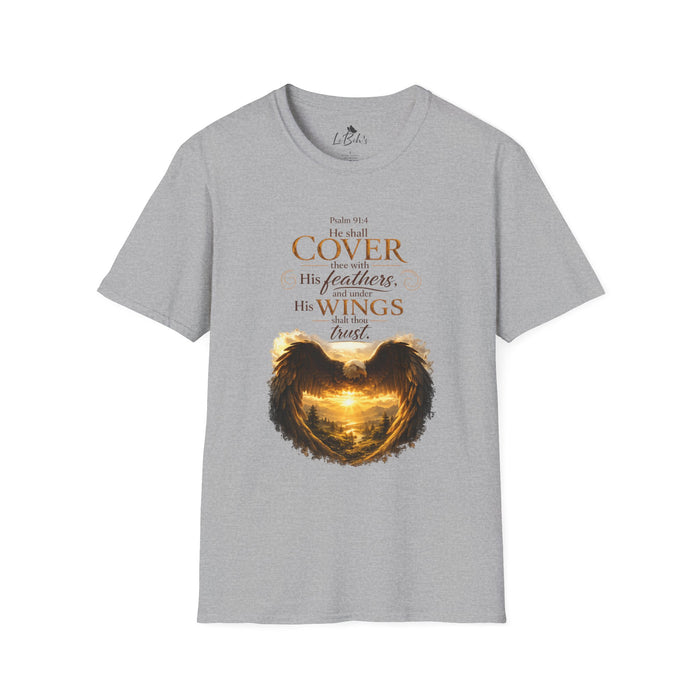 “He Shall Cover Thee with His Feathers” Unisex T-Shirt