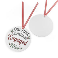 Our First Christmas Engged 2024, Metal Ornaments best Christmas Gift For Couple