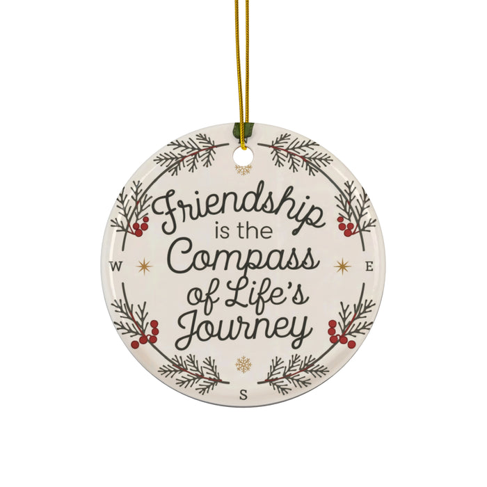 Friendship is the compass of life’s journey Ceramic Ornament, 4 Shapes, Excellent Gift For Friend