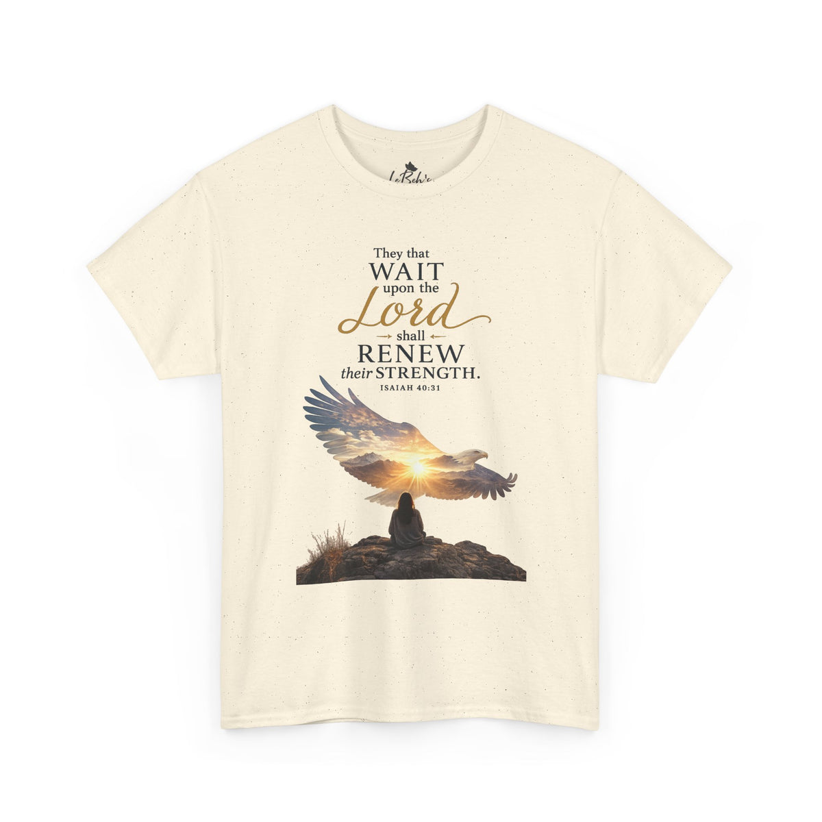 "Wait Upon the Lord" Eagle Sunrise Faith Unisex Tee