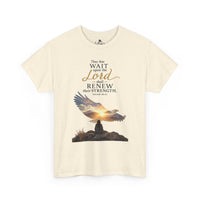 "Wait Upon the Lord" Eagle Sunrise Faith Unisex Tee
