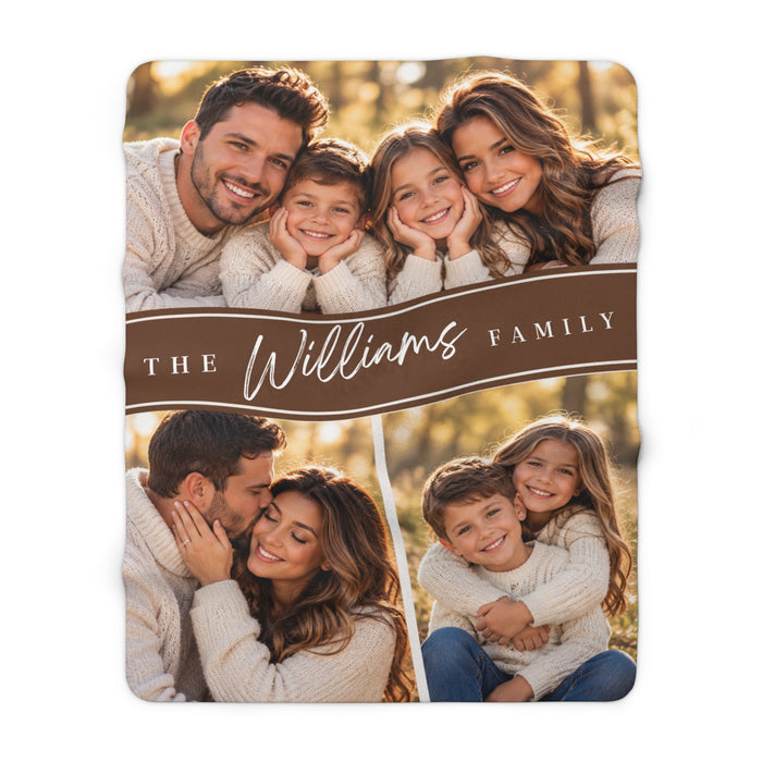 Personalized Family Photo Sherpa Blanket