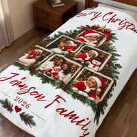 Personalized Christmas Family Photo Blanket