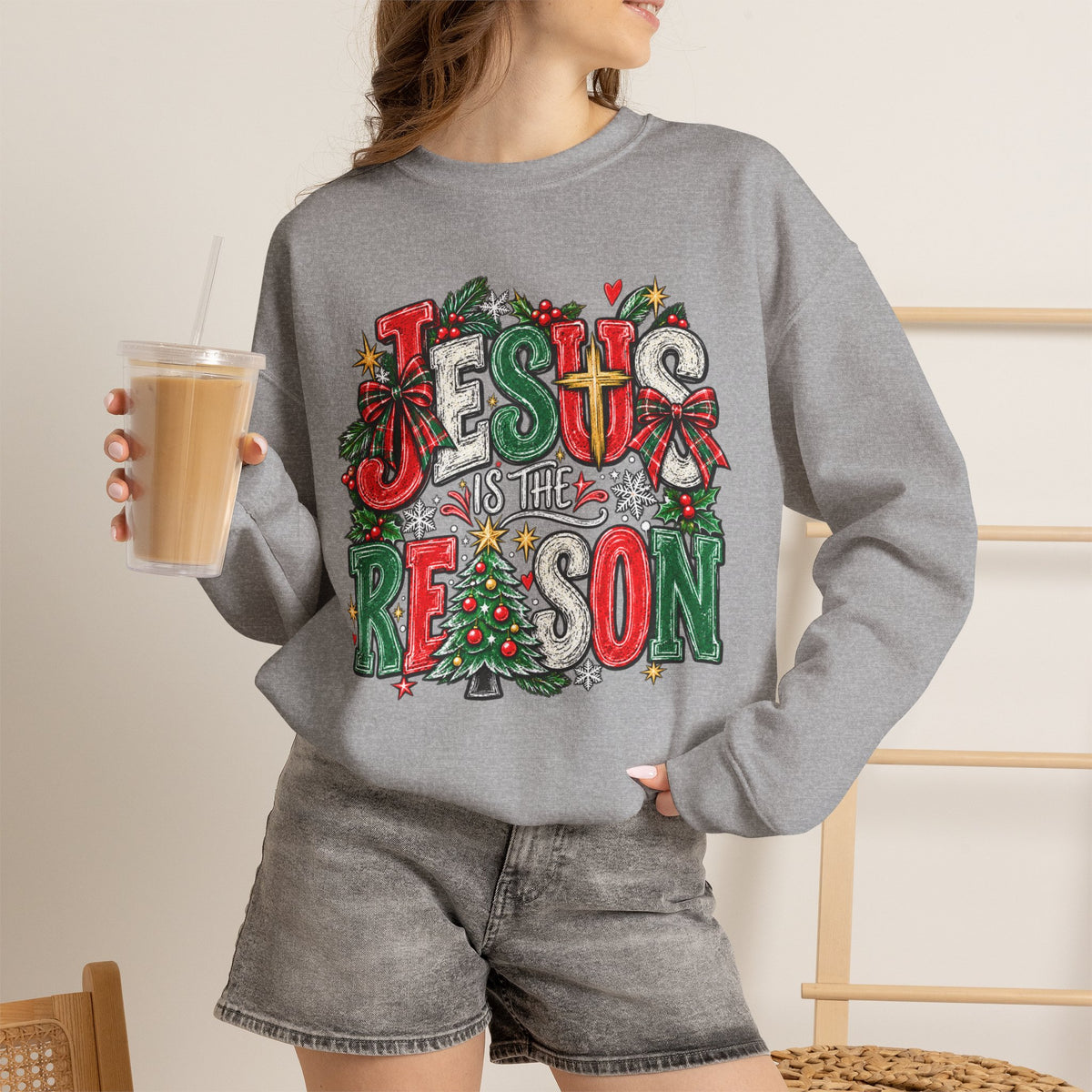 Jesus Is the Reason Christmas Crewneck Sweatshirt