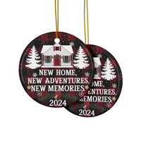 New Home New Memories Ceramic Ornaments, 2-Side Print, Gift For Christmas