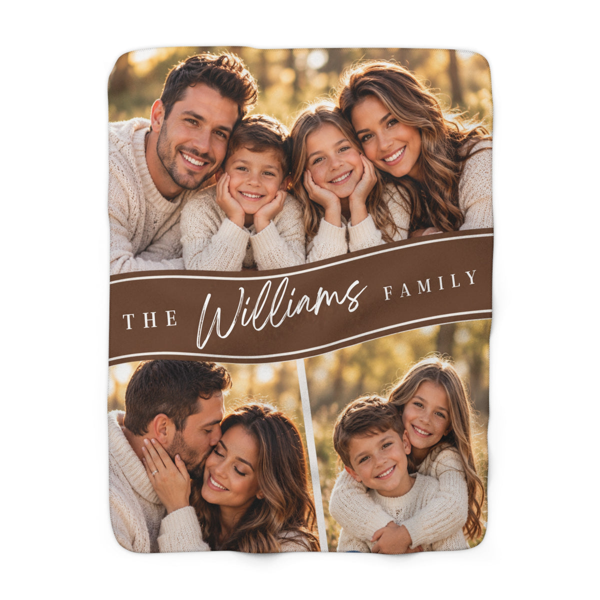 Personalized Family Photo Sherpa Blanket