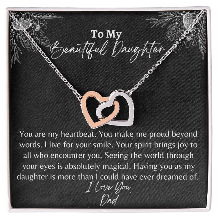 Interlocking Heart Necklace for Daughter