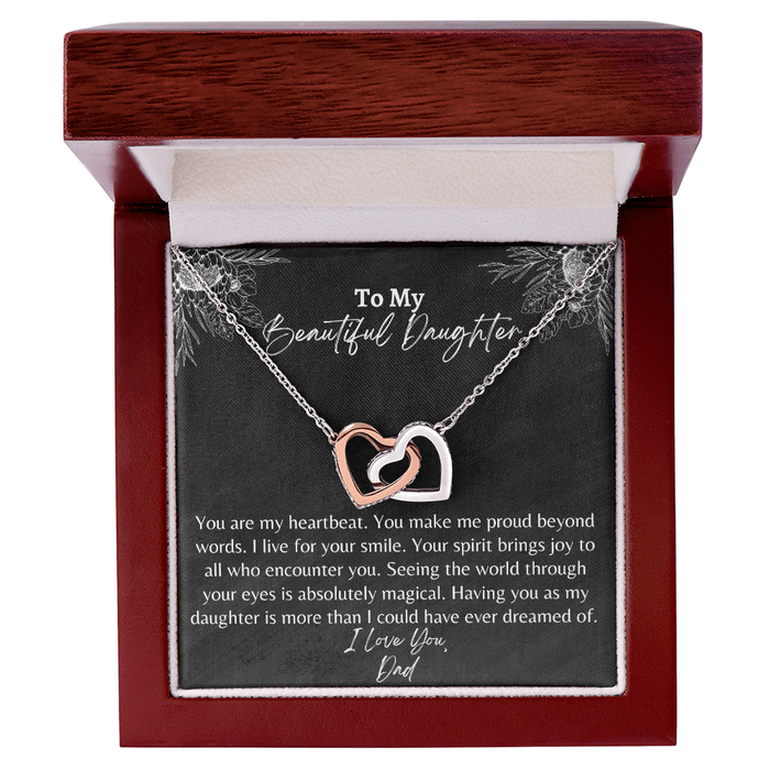 Interlocking Heart Necklace for Daughter