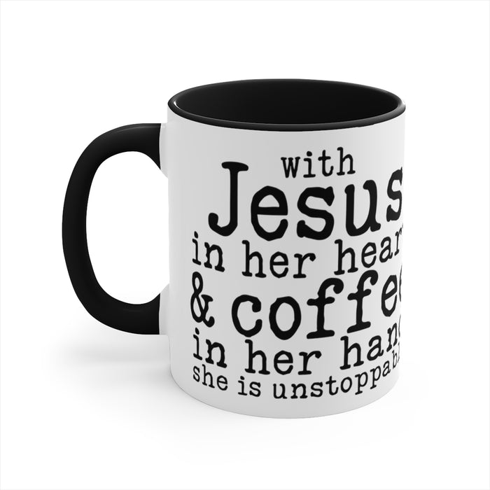 With Jesus In Her Heart Mug, 11oz