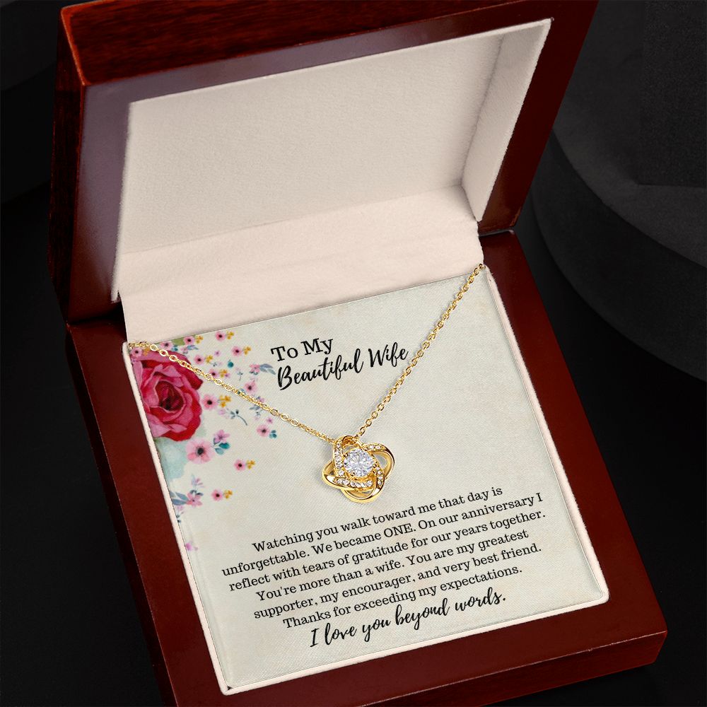 Anniversary Love Knot Necklace for Wife