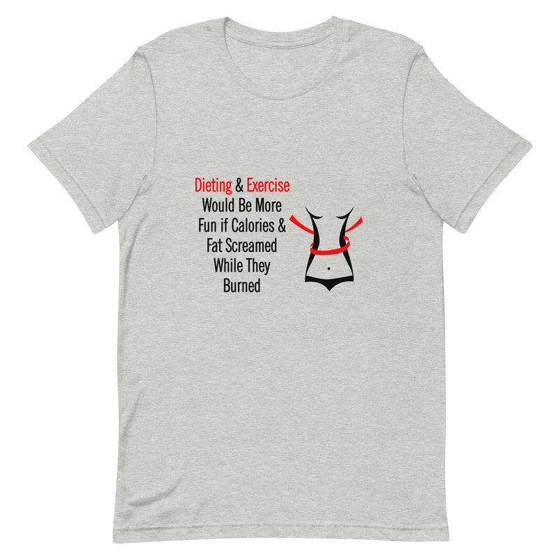 Women's Casual Short-Sleeve T-Shirt - ''Diet & Exercise''