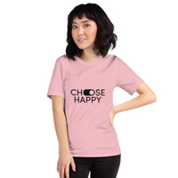 Women's Casual Short-Sleeve T-Shirt - ''Choose Happy''