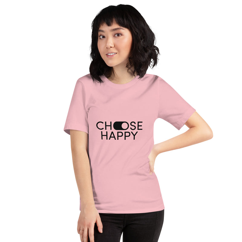 Women's Casual Short-Sleeve T-Shirt - ''Choose Happy''