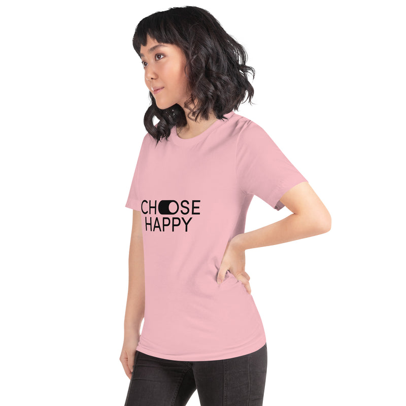 Women's Casual Short-Sleeve T-Shirt - ''Choose Happy''