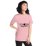 Women's Casual Short-Sleeve T-Shirt - ''Choose Happy''