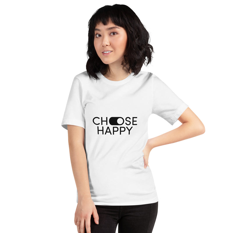 Women's Casual Short-Sleeve T-Shirt - ''Choose Happy''