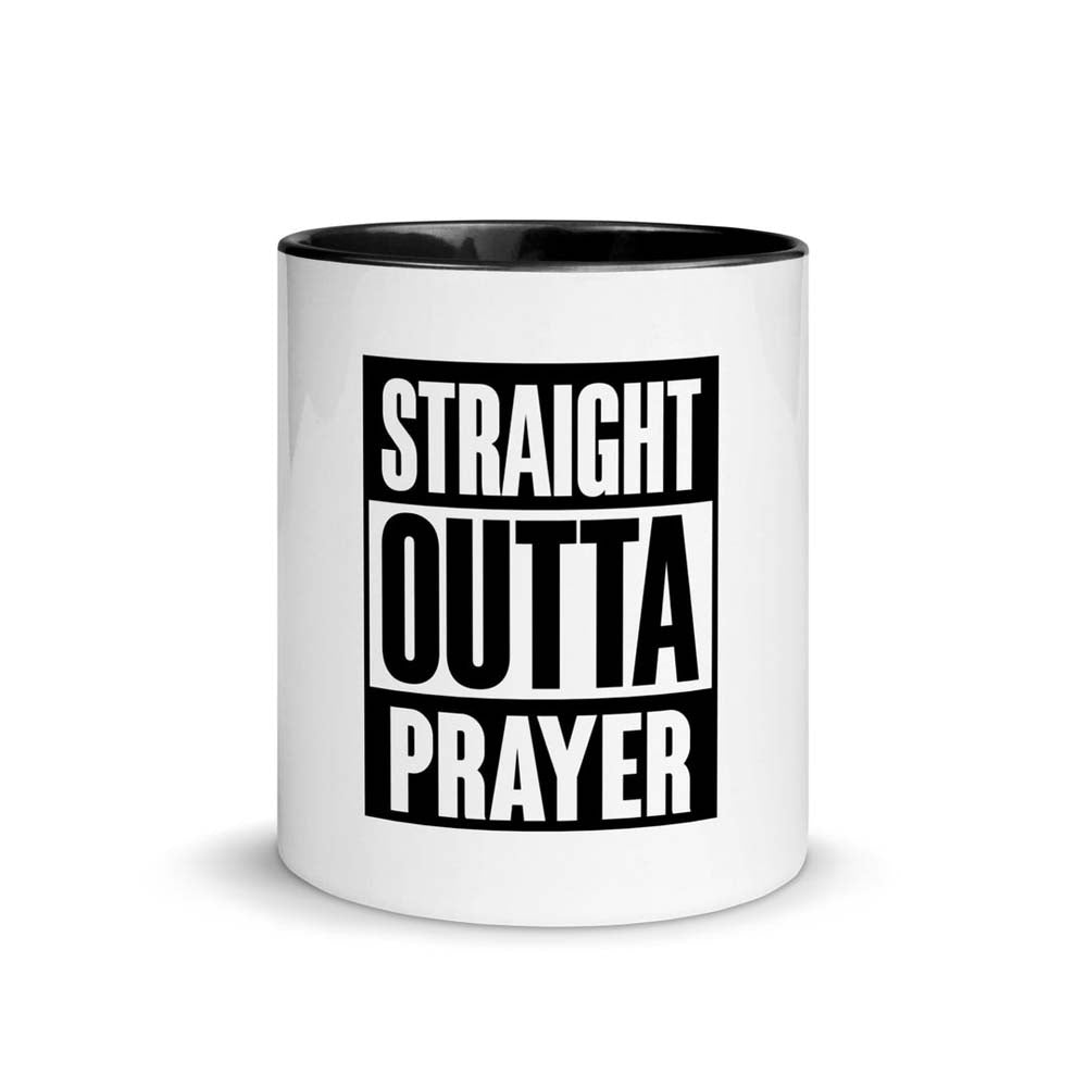 Mug with Color Inside "Straight Outta Prayer"